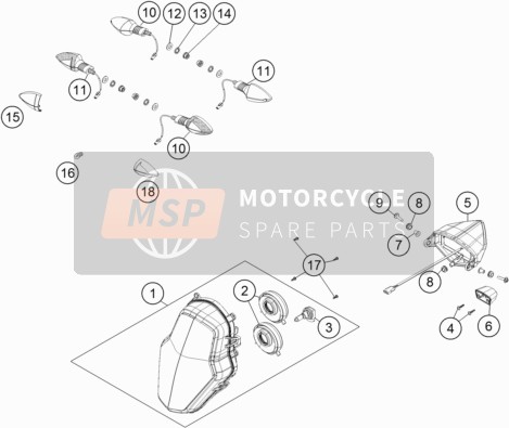 KTM 1090 Adventure L Europe 2018 Lighting System for a 2018 KTM 1090 Adventure L Europe