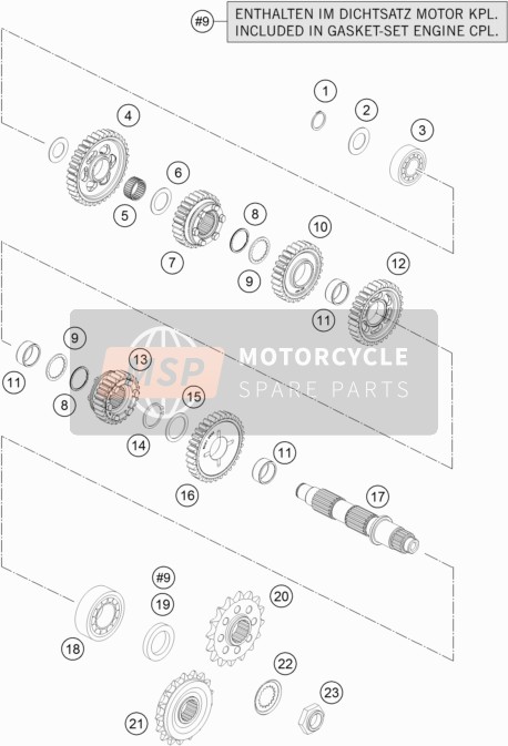 KTM 1090 Adventure L Europe 2018 Transmission II - Counter Shaft for a 2018 KTM 1090 Adventure L Europe