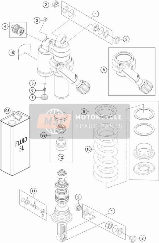 R15015, Repair Kit Gasket Bottom, KTM, 2