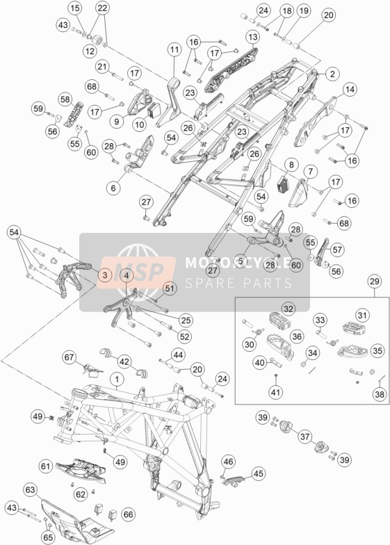 KTM 1090 Adventure R USA 2018 Frame for a 2018 KTM 1090 Adventure R USA