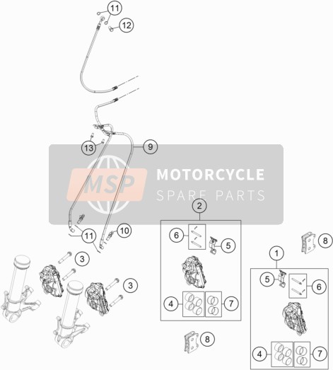 KTM 1090 Adventure R China 2018 Bremssattel vorne für ein 2018 KTM 1090 Adventure R China