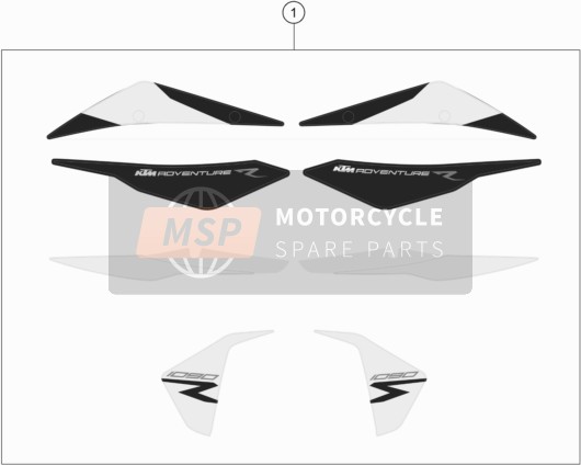 KTM 1090 Adventure R Europe 2019 Decal for a 2019 KTM 1090 Adventure R Europe