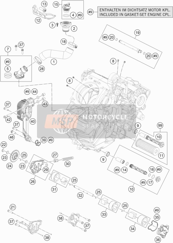 KTM 1090 Adventure R USA 2019 Lubricating System for a 2019 KTM 1090 Adventure R USA
