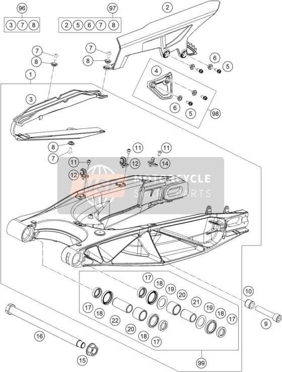 KTM 1090 Adventure R USA 2019 Brazo oscilante para un 2019 KTM 1090 Adventure R USA