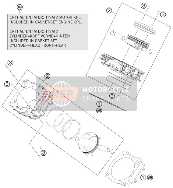 KTM 1190 ADV. ABS GREY WES. Europe 2013 Cylinder for a 2013 KTM 1190 ADV. ABS GREY WES. Europe