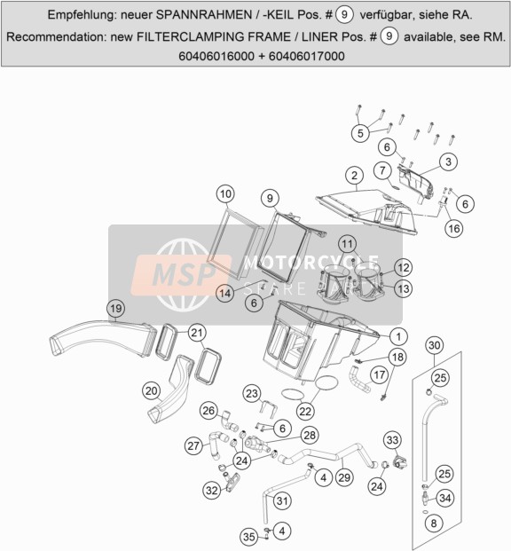 KTM 1190 ADV. ABS GREY WES. France 2014 Luchtfilter voor een 2014 KTM 1190 ADV. ABS GREY WES. France