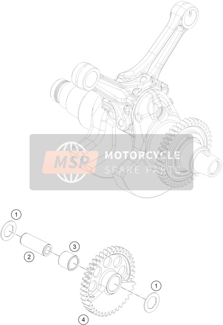 KTM 1190 ADV. ABS GREY WES. France 2014 Balancer Shaft for a 2014 KTM 1190 ADV. ABS GREY WES. France