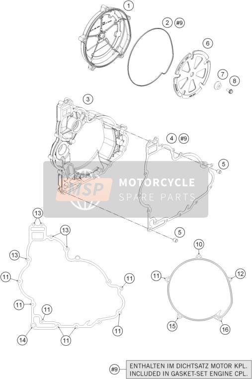 KTM 1190 ADV. ABS GREY WES. France 2014 Tapa del embrague para un 2014 KTM 1190 ADV. ABS GREY WES. France