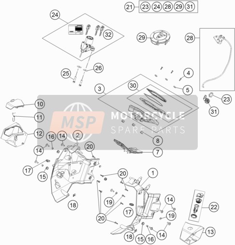 KTM 1190 ADV. ABS GREY WES. France 2014 Instruments / Système de verrouillage pour un 2014 KTM 1190 ADV. ABS GREY WES. France