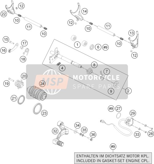 KTM 1190 ADV. ABS GREY WES. France 2014 Mécanisme de changement de vitesse pour un 2014 KTM 1190 ADV. ABS GREY WES. France