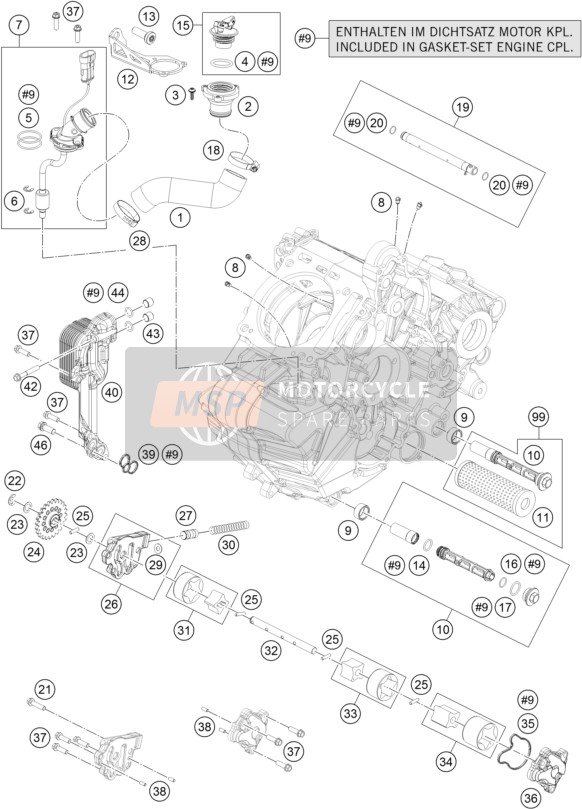 KTM 1190 ADVENTURE ABS GREY Europe 2013 Lubricating System for a 2013 KTM 1190 ADVENTURE ABS GREY Europe