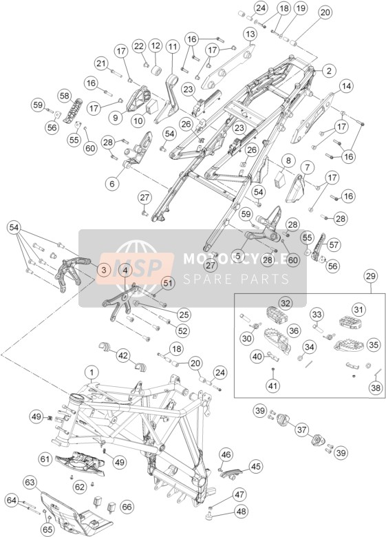 KTM 1190 ADVENTURE ABS GREY Europe 2014 Frame for a 2014 KTM 1190 ADVENTURE ABS GREY Europe