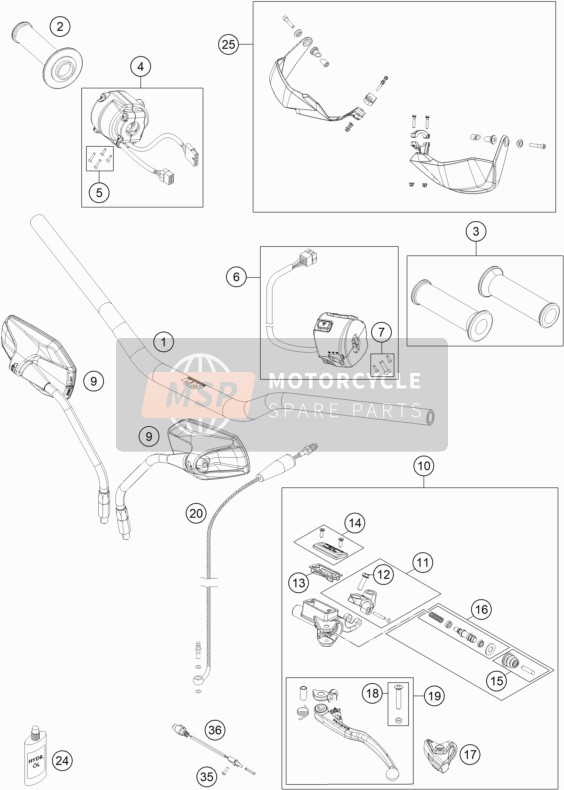 KTM 1190 ADVENTURE ABS GREY USA 2014 Handlebar, Controls for a 2014 KTM 1190 ADVENTURE ABS GREY USA