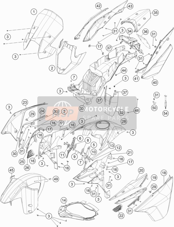 KTM 1190 ADVENTURE ABS GREY Japan 2014 Mask, Fenders for a 2014 KTM 1190 ADVENTURE ABS GREY Japan