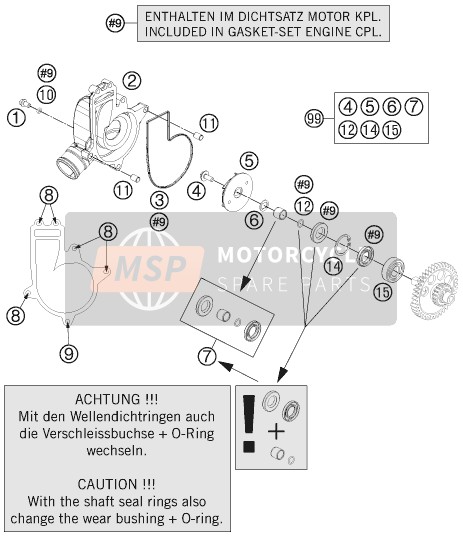 KTM 1190 ADVENTURE ABS GREY Japan 2014 Water Pump for a 2014 KTM 1190 ADVENTURE ABS GREY Japan