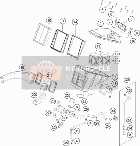 KTM 1190 ADVENTURE ABS GREY France 2015 Air Filter for a 2015 KTM 1190 ADVENTURE ABS GREY France