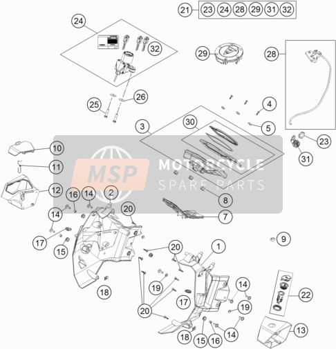 KTM 1190 ADVENTURE ABS GREY USA 2015 Instruments / Lock System for a 2015 KTM 1190 ADVENTURE ABS GREY USA