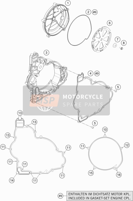 KTM 1190 ADVENTURE ABS GREY USA 2016 Clutch Cover for a 2016 KTM 1190 ADVENTURE ABS GREY USA