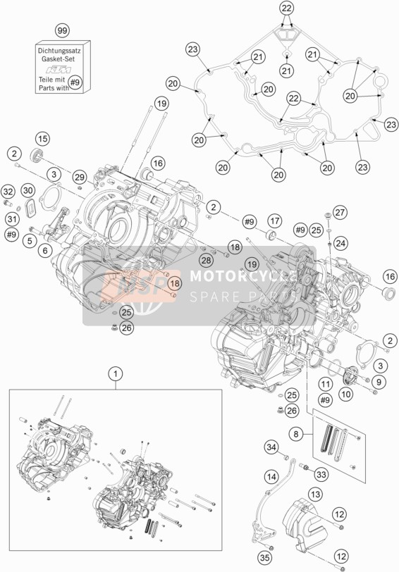 KTM 1190 ADVENTURE ABS GREY USA 2016 Engine Case for a 2016 KTM 1190 ADVENTURE ABS GREY USA