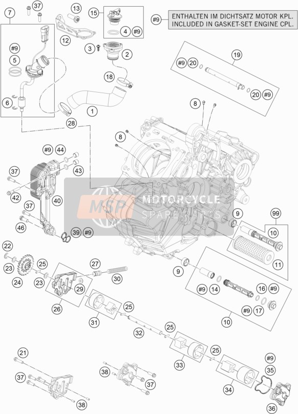 KTM 1190 ADVENTURE ABS GREY USA 2016 Lubricating System for a 2016 KTM 1190 ADVENTURE ABS GREY USA