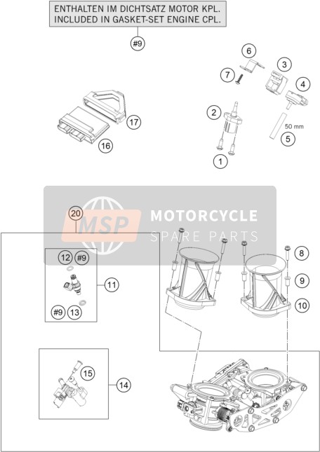 KTM 1190 ADVENTURE ABS GREY CKD Brazil 2015 Throttle Body for a 2015 KTM 1190 ADVENTURE ABS GREY CKD Brazil