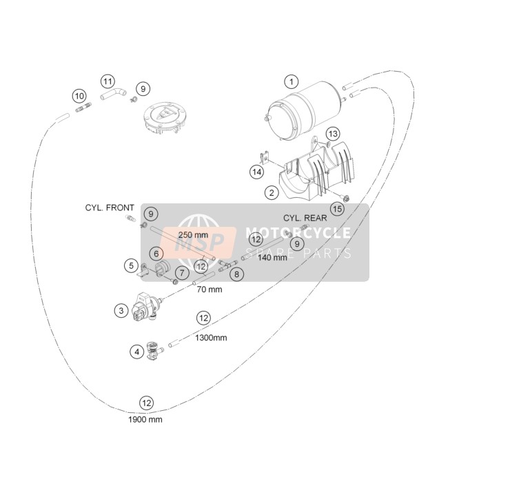 KTM 1190 ADVENTURE ABS OR. CKD Brazil 2015 Evaporative Canister for a 2015 KTM 1190 ADVENTURE ABS OR. CKD Brazil