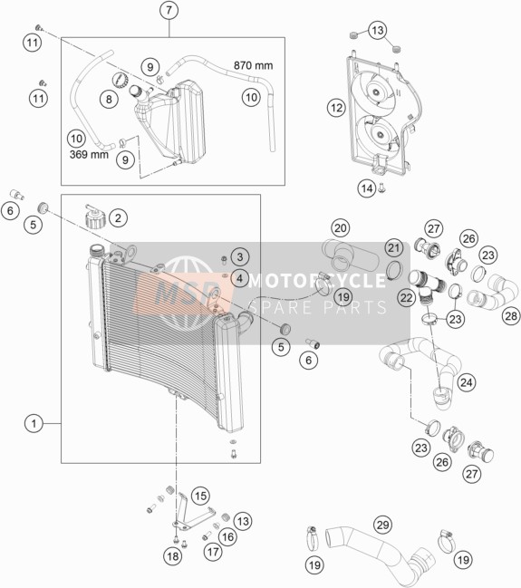 KTM 1190 ADVENTURE ABS ORANGE USA 2013 Cooling System for a 2013 KTM 1190 ADVENTURE ABS ORANGE USA