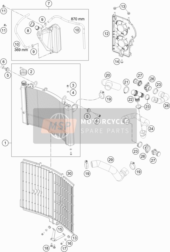 KTM 1190 ADVENTURE ABS ORANGE France 2014 Cooling System for a 2014 KTM 1190 ADVENTURE ABS ORANGE France