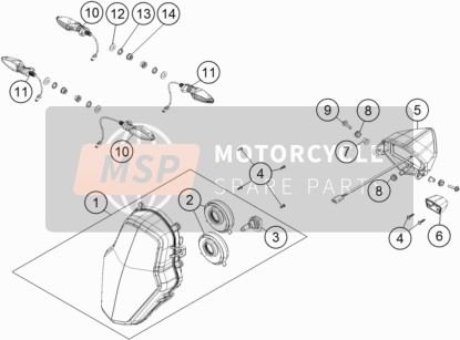 KTM 1190 ADVENTURE ABS ORANGE China 2014 Lighting System for a 2014 KTM 1190 ADVENTURE ABS ORANGE China