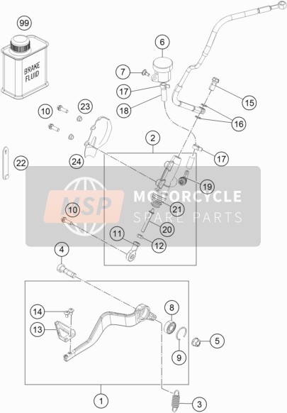 KTM 1190 ADVENTURE R ABS Europe 2014 Rear Brake Control for a 2014 KTM 1190 ADVENTURE R ABS Europe