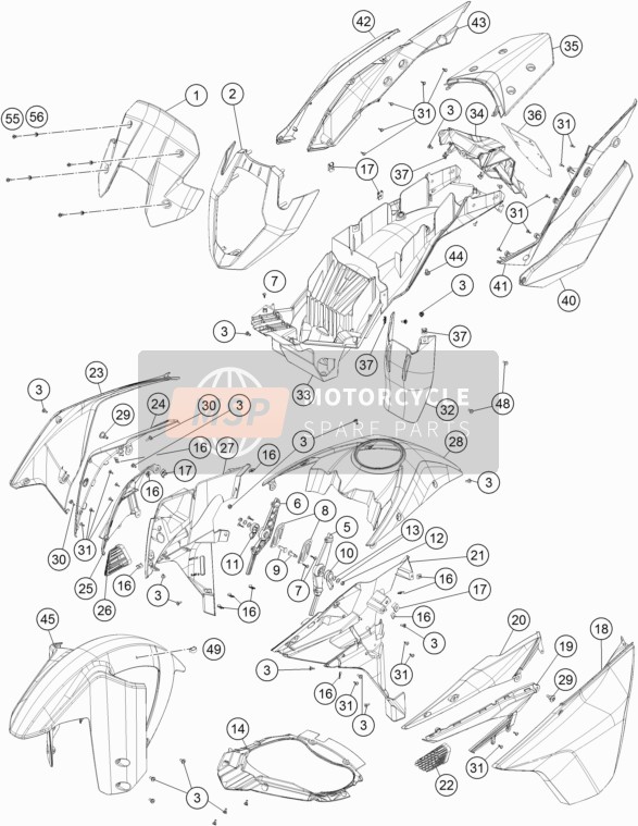 KTM 1190 ADVENTURE R ABS Europe 2015 Mask, Fenders for a 2015 KTM 1190 ADVENTURE R ABS Europe