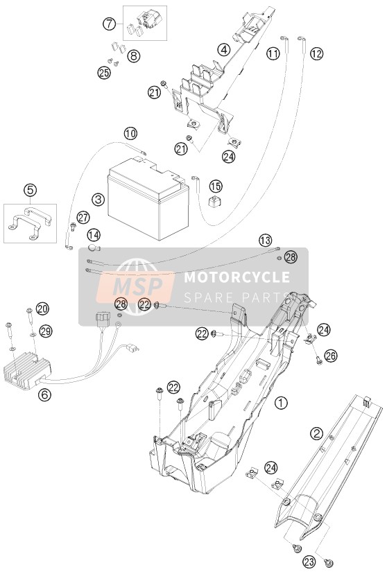 KTM 1190 RC8-R Japan 2010 Batería para un 2010 KTM 1190 RC8-R Japan