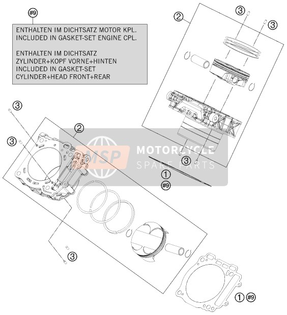 KTM 1190 RC8-R France 2010 Cylinder for a 2010 KTM 1190 RC8-R France