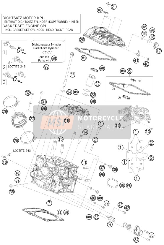 KTM 1190 RC8-R USA 2010 Cylinder Head Rear for a 2010 KTM 1190 RC8-R USA