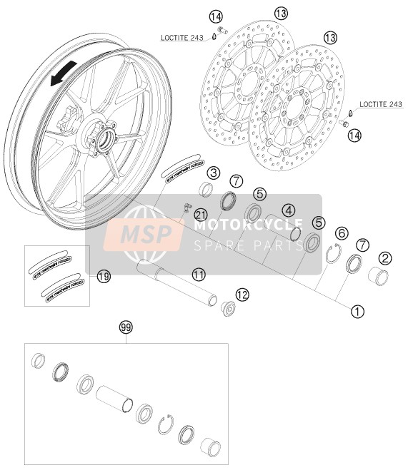 KTM 1190 RC8-R Japan 2010 Front Wheel for a 2010 KTM 1190 RC8-R Japan