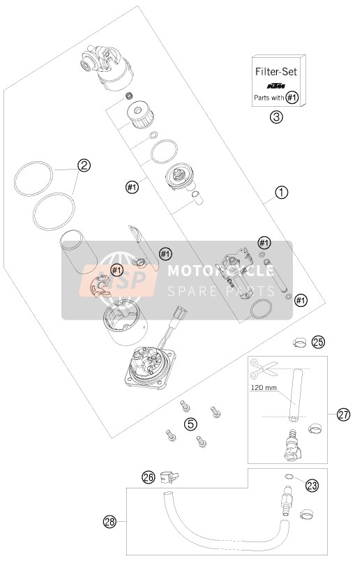 KTM 1190 RC8-R USA 2010 Benzine pomp voor een 2010 KTM 1190 RC8-R USA