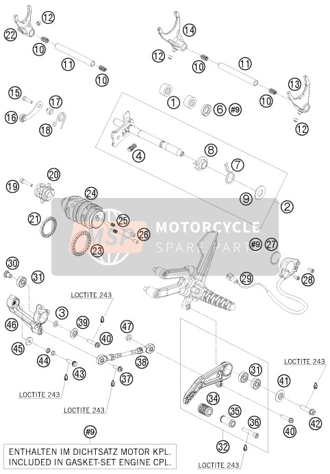 KTM 1190 RC8-R USA 2010 Shifting Mechanism for a 2010 KTM 1190 RC8-R USA