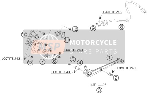 KTM 1190 RC8-R USA 2010 Côté / Béquille centrale pour un 2010 KTM 1190 RC8-R USA