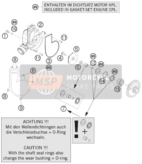 KTM 1190 RC8-R USA 2010 Water Pump for a 2010 KTM 1190 RC8-R USA