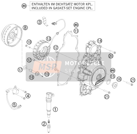 KTM 1190 RC8-R LIM.ED. RED BULL USA 2010 ZÜNDANLAGE für ein 2010 KTM 1190 RC8-R LIM.ED. RED BULL USA