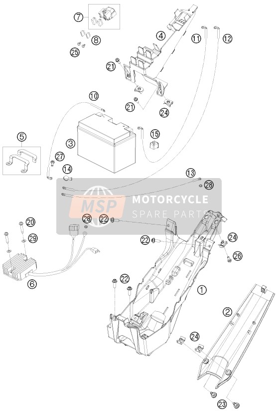 KTM 1190 RC8 ORANGE France 2010 Batería para un 2010 KTM 1190 RC8 ORANGE France