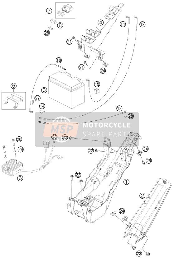 KTM 1190 RC8 R BLACK Australia 2011 Batería para un 2011 KTM 1190 RC8 R BLACK Australia