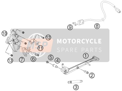 KTM 1190 RC8 R BLACK Europe 2011 Kant / Middenbok voor een 2011 KTM 1190 RC8 R BLACK Europe