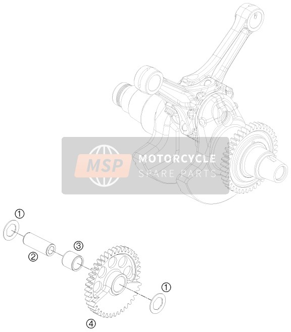 KTM 1190 RC8 R BLACK France 2012 Arbre d'équilibrage pour un 2012 KTM 1190 RC8 R BLACK France