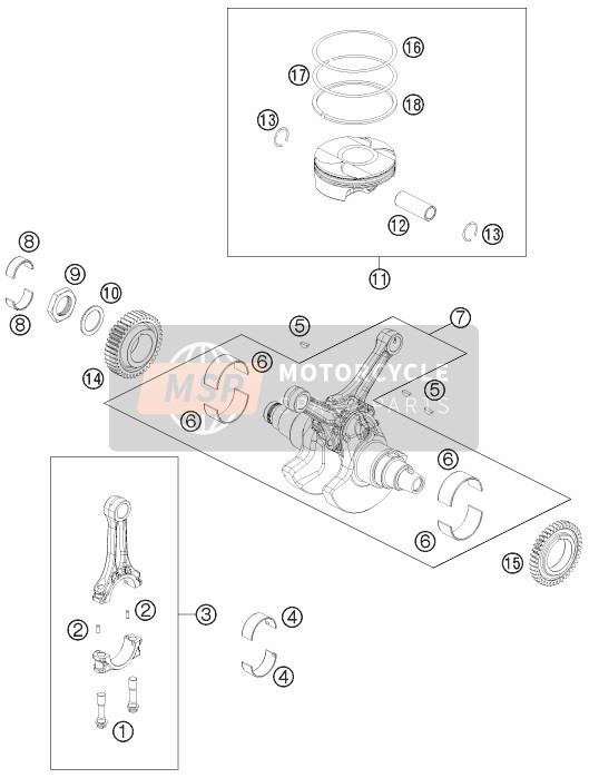 Vilebrequin, Piston