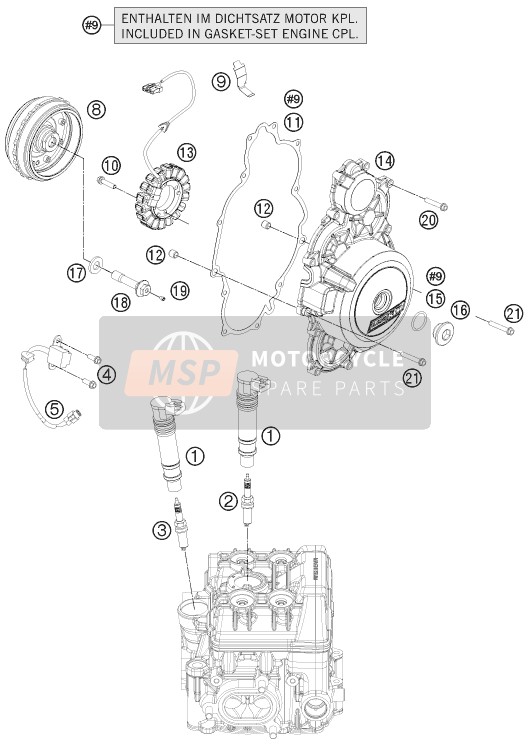 KTM 1190 RC8 R BLACK Europe 2012 Ignition System for a 2012 KTM 1190 RC8 R BLACK Europe