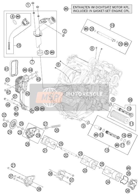 KTM 1190 RC8 R BLACK France 2012 Lubricating System for a 2012 KTM 1190 RC8 R BLACK France