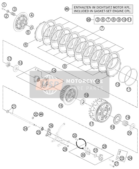 KTM 1190 RC8 R WHITE France 2011 Embrague para un 2011 KTM 1190 RC8 R WHITE France