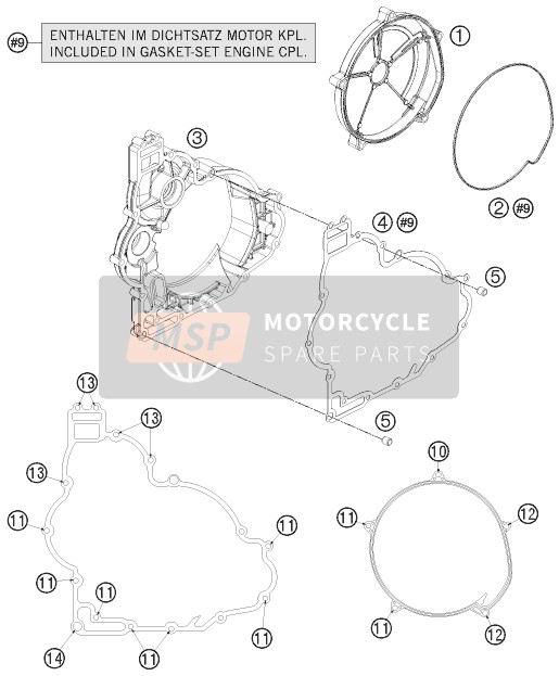 KTM 1190 RC8 R WHITE Australia 2011 Clutch Cover for a 2011 KTM 1190 RC8 R WHITE Australia