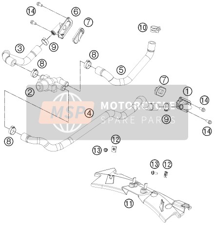 KTM 1190 RC8 R WHITE Europe 2012 Secondary Air System SAS for a 2012 KTM 1190 RC8 R WHITE Europe